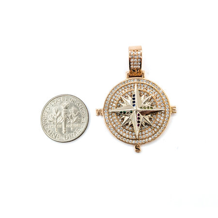 Pendant CZ Compass 1.5x1.15" 18kr " 124071503
