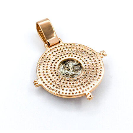 Pendant CZ Compass 1.5x1.15" 18kr " 124071503
