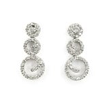  Earrings 3 Swirls .33ctw Single Cut Diamonds Fristion Back 24x10.5mm 14kw 224074004