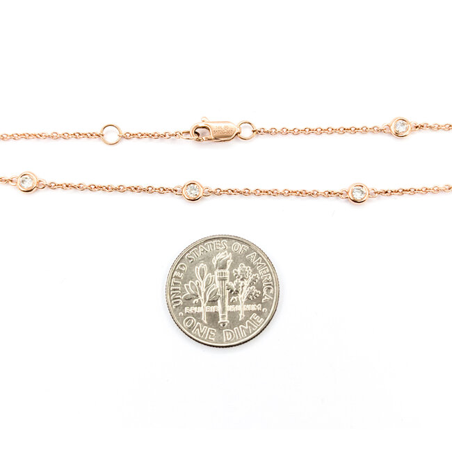 Bracelet Station Bezel Set .27ctw Round Diamonds 14kr 6.5-7" 3.5mm 124063000