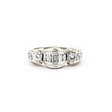  Ring Tacori .50ctw Round/Baguette Diamonds 18ky/Platinum sz5.5 224070007