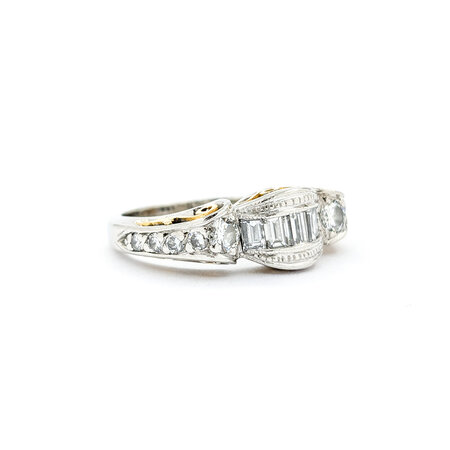 Ring Tacori .50ctw Round/Baguette Diamonds 18ky/Platinum sz5.5 224070007