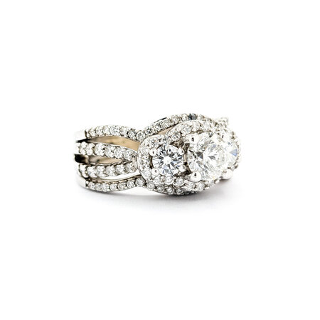 Ring Set Soldered Engagement .60ct Round Diamond 1.07ctw Diamonds 14kw sz6 224070301