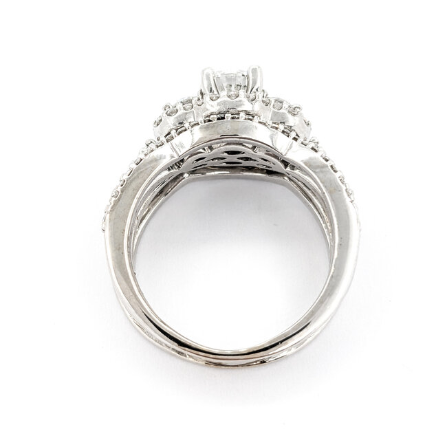 Ring Set Soldered Engagement .60ct Round Diamond 1.07ctw Diamonds 14kw sz6 224070301