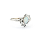  Ring .12ctw Round Diamonds .50ct Opal 14kw sz9 224070186