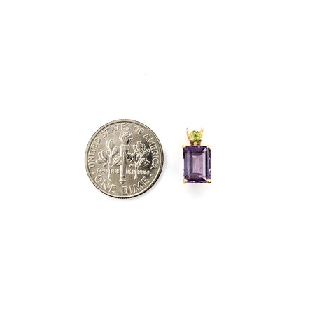 Pendant 1.33ct Amethyst .06ct Peridot 12x6.5mm 14ky " 224071258