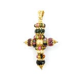  Pendant Cross 8.00ctw Beads Tourmaline 64x37mm 18ky " 224071252