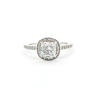 Ring Engagement Engagement Halo 1.00ct Cushion Diamond .12ctw Diamonds 14kw sz6.5 224070302