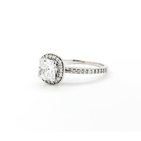 Ring Engagement Engagement Halo 1.00ct Cushion Diamond .12ctw Diamonds 14kw sz6.5 224070302