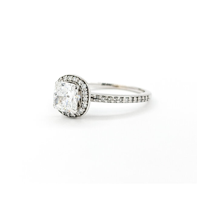 Ring Engagement Engagement Halo 1.00ct Cushion Diamond .12ctw Diamonds 14kw sz6.5 224070302