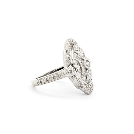 Ring Vintage Style .25ctw Round Diamonds 14kw sz6 224070004