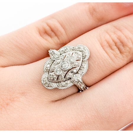 Ring Vintage Style .25ctw Round Diamonds 14kw sz6 224070004