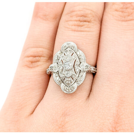 Ring Vintage Style .25ctw Round Diamonds 14kw sz6 224070004