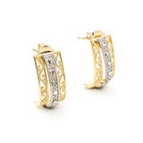  Earrings Stud Diamond Cut Milgrain 14ky .7x.4" 124074301