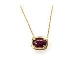  Necklace Solitaire .67ct Oval Ruby 14ky 18.5" 0.8mm 124062251