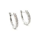  Earrings Hoop .22ctw Round Diamonds Bead Edge 15x3mm 14ky 124064010