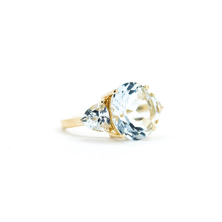 Ring 3 Stone 8.25ctw Oval/Trillion Topaz 14ky sz7 224070184