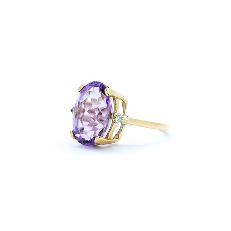 Ring .03ctw Round Diamonds 8.0ct Amethyst 14ky sz6 224070185