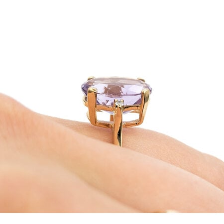 Ring .03ctw Round Diamonds 8.0ct Amethyst 14ky sz6 224070185