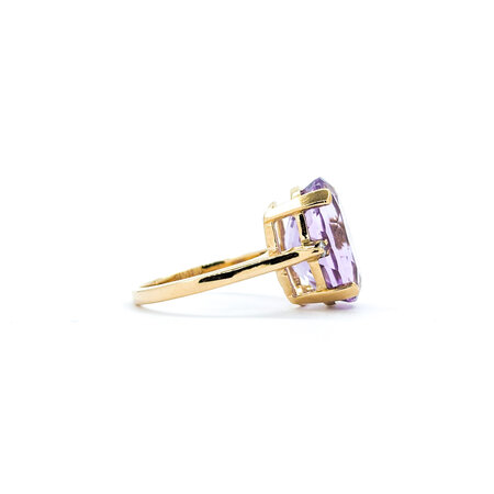 Ring .03ctw Round Diamonds 8.0ct Amethyst 14ky sz6 224070185