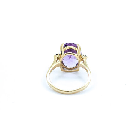 Ring .03ctw Round Diamonds 8.0ct Amethyst 14ky sz6 224070185