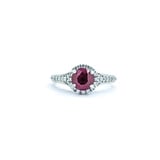  Ring Scot Kay, Milgrain .50ctw Round Diamonds 1.46ct Ruby 14kw sz7 8.75mm 124060173