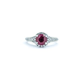  Ring Scott Kay Milgrain .50ctw Round Diamonds 1.46ct Ruby 14kw sz7 8.75mm 124060173