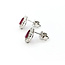Earrings Stud .32ctw Round Diamonds .68ctw Rubies 10x8mm 14kw 124064159