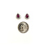 Earrings Stud .32ctw Round Diamonds .68ctw Rubies 10x8mm 14kw 124064159