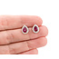 Earrings Stud .32ctw Round Diamonds .68ctw Rubies 10x8mm 14kw 124064159