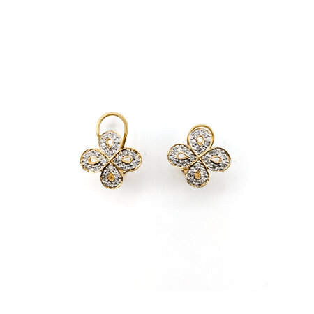 Earrings Butterfly .20ctw Single Cut Diamonds Omega Back 11.5mm 14ky 224074005