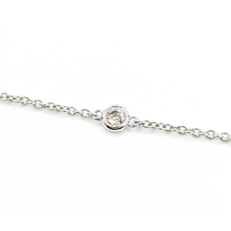 Bracelet Station Bezel Set .55ctw Round Diamonds 14kw 7.5" 4mm 124063001