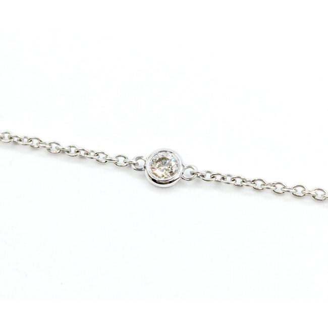 Bracelet Station Bezel Set .55ctw Round Diamonds 14kw 7.5" 4mm 124063001