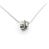  Pendant Rotating Circle WG Chain .12ctw Round Diamond Platinum/14kw 17"" 224071001