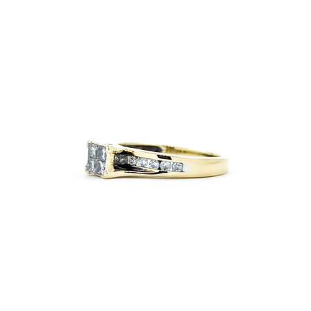 Ring Engagement Engagement .33ctw Princess Cut Diamonds 10ky sz7 224070303