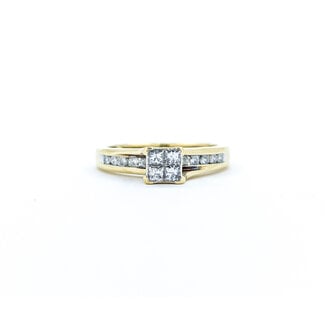 Ring Engagement Engagement .33ctw Princess Cut Diamonds 10ky sz7 224070303