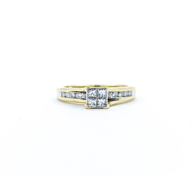 Ring Engagement Engagement .33ctw Princess Cut Diamonds 10ky sz7 224070303