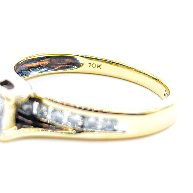 Ring Engagement Engagement .33ctw Princess Cut Diamonds 10ky sz7 224070303