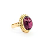  Ring Vintage 12.87ct Cabochon Rubellite Tourmaline 14ky sz7 124020151