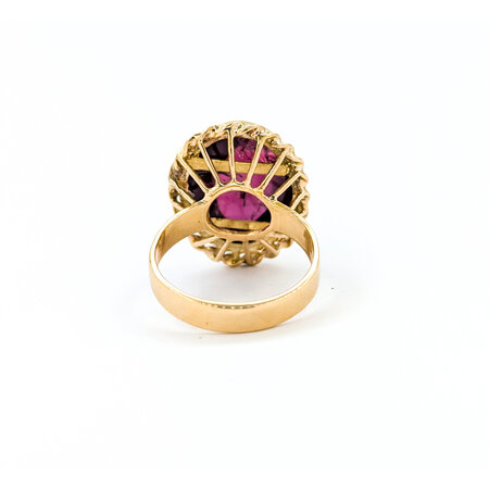 Ring Vintage 12.87ct Cabochon Rubellite Tourmaline 14ky sz7 124020151