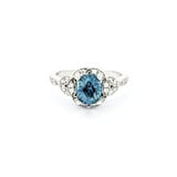  Ring GIA CERT .40ctw Round Diamonds 1.59ct Montana Sapphire 14kw Sz7 124040182