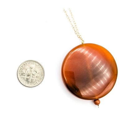 Pendant 38mm Carnelian 38mm 14ky 15"" 224071260