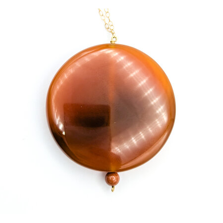 Pendant 38mm Carnelian 38mm 14ky 15"" 224071260