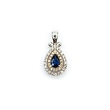  Pendant Tear Drop .33ctw Diamonds .50ct Sapphire 14ktt .8x.4" 123060192