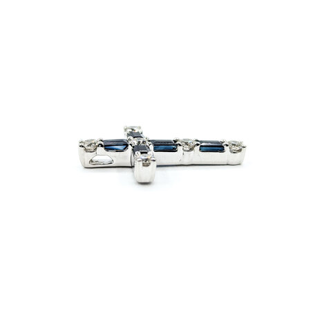 Pendant Cross .53ctw Diamonds 1.11ctw Sapphire 14kw 1x.7" 123060178
