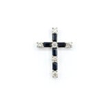  Pendant Cross .53ctw Diamonds 1.11ctw Sapphire 14kw 1x.7" 123060178