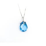  Pendant .09 Diamonds (VS) 13.09 Ctw Blue Topaz W/CH 18KW 122120260