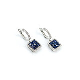  Earrings Dangle .95ctw Diamonds 2.05ctw Sapphire 14kw 1x.4" 123060170