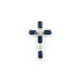  Pendant Cross .31ctw Diamonds 1.82ctw Sapphire 14kw 1.05x.6" 123060212