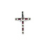 Pendant Cross .51ctw Diamonds 1.00ctw Ruby 14kw 1x.75" 123060161